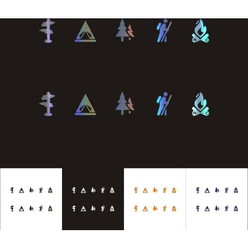 15*2cm Viny Waterproof Car Sticker Cool Camping Family Car Bumper Decals Car Styling Decoration Door Window Stickers Accessories