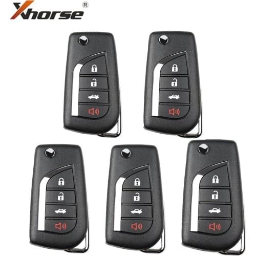Xhorse XKTO10EN Wire Remote Key For Toyota Flip 4 Buttons English Version 5pcs/lot