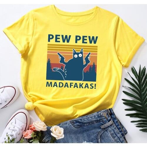 Plus Size Women T-Shirt S-5XL Fashion Creative Letters Cat Print Shirt 100%Cotton Women Tops O Neck Short Summer Sleeve Tees