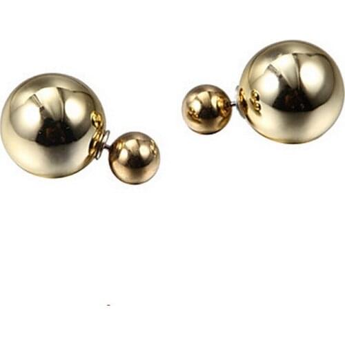 3Pair/Lot Cute Girls Double Sided Pearls Stud Earrings Women Big Gold Silver Color Pearl Ear Ring Female Brincos Jewelry Bijoux