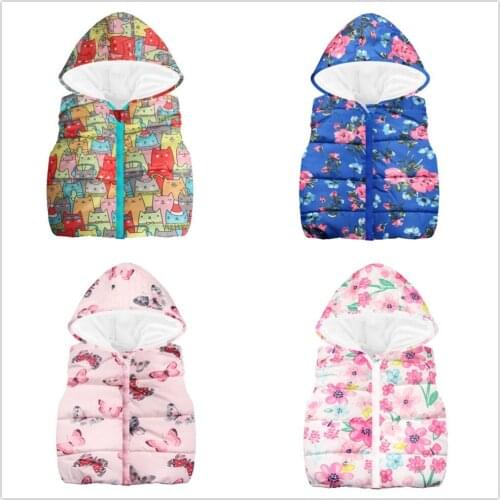 Baby Girls Waistcoat Fleece Winter Children Clothes Outfits Fashion Boys Vest Outwear Kids Overcoat Hooded Sleeveless Jacket Top