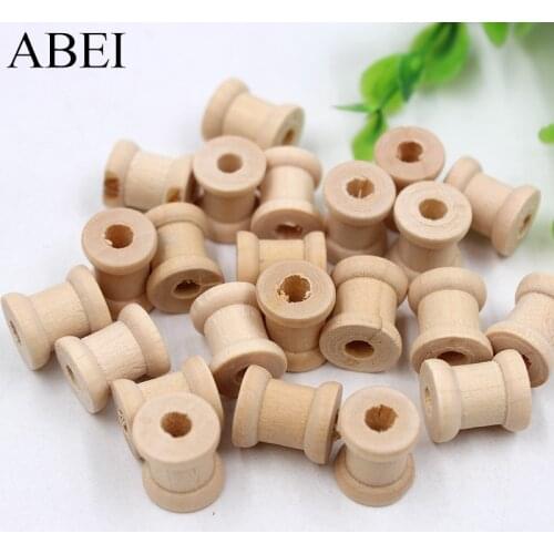 12pcs/lot 14*13MM Mini Small Wooden Spool for Thread String Rolling Wire Bobbin Sewing Tools Supplier DIY Needlework Accessories