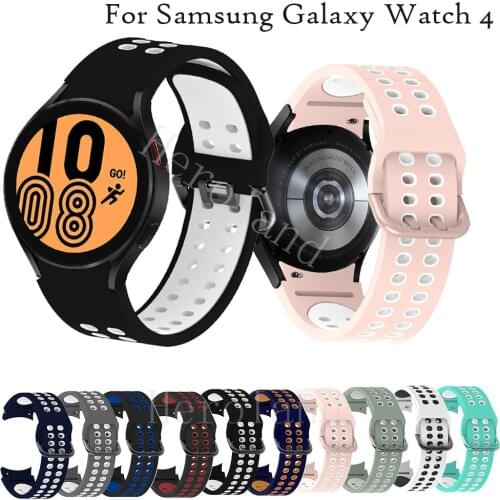 20mm WatchBand Silicone Strap For Samsung Galaxy Watch 4 40mm 44MM /Classic 42mm 46mm Original Smart Wristband silicone Bracelet