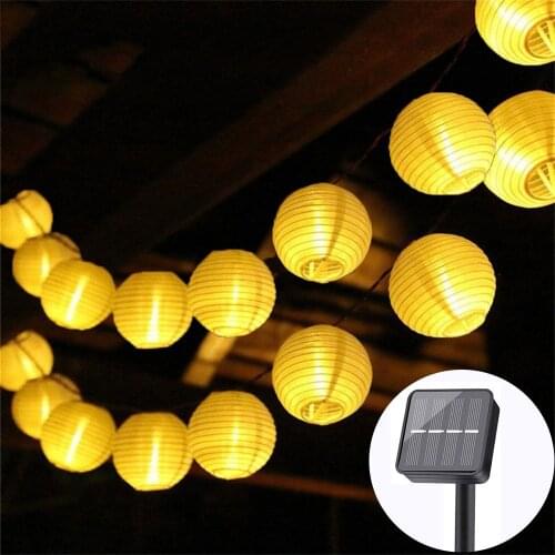 10/20/30 LED Solar Hanging Lantern String Light Garden Backyard Balcony Solar lights For Christmas Holiday New Year Decoration