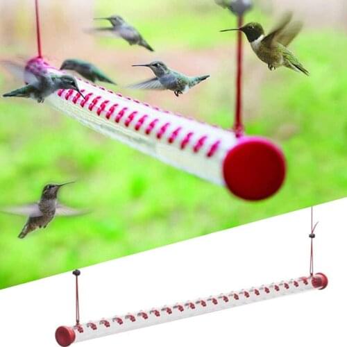 40/55cm Hummingbird Feeder Insect Feeding Pipe Hanging Garden Insect Tree Feeder Hole Outdoor Park Birds Feeder with Flower