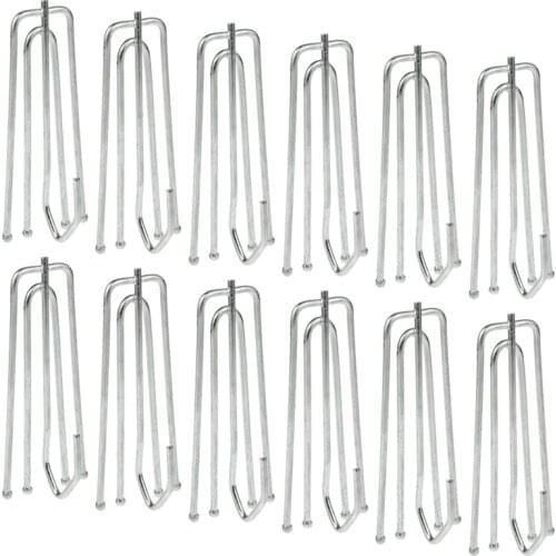 50 Pcs Stainless Steel Curtain Pleater Tape Hooks Stainless Curtain Pleat Hook, 4 Prongs Pinch Pleat Hook ClipTraverse Pleater 4