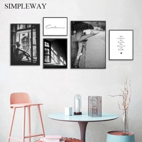 Black White Abstract Canvas Poster Nordic Wall Art Print Painting Scandinavian Decoration Picture Modern Living Room Decor