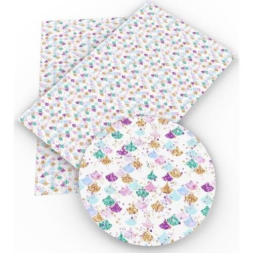 David accessories 20*33cm fish scales Rainbow leopard Synthetic Leather,DIY Decorative Garments Knotbow Bags,c4041