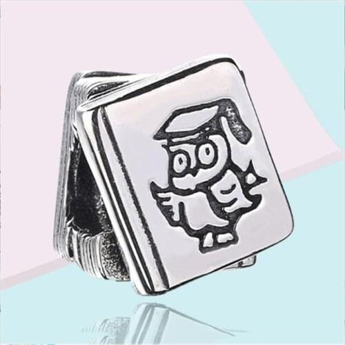 Authentic 925 Sterling Silver Beads New Owl Book Fashion Beads Fit Original Pandora Bracelet For Women Diy Jewelry
