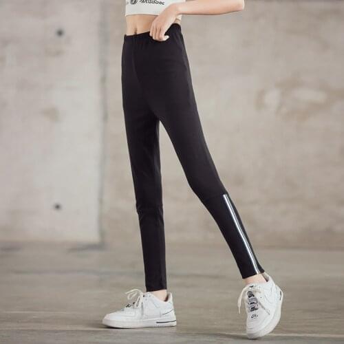 10 12 years Girls Striped Black Leggings Autumn Spring Teen Girls Cotton Skinny Pants