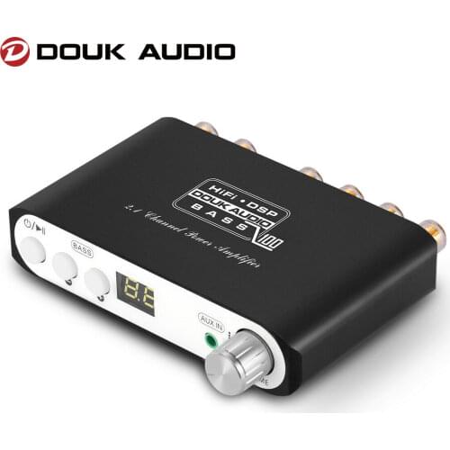 Douk audio Bluetooth DSP Digital Power Amplifier 2.1 Channel Subwoofer Bass Class D Mini Hi-Fi Amp Audio Receiver