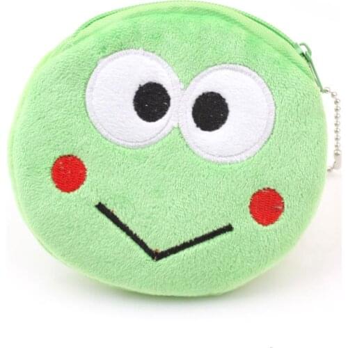 Fashion Plush Zipper small wallet kids mini cute cartoon Panda frog Rabbit cat Coin Purse Girls Earphones USB Cable Key holder