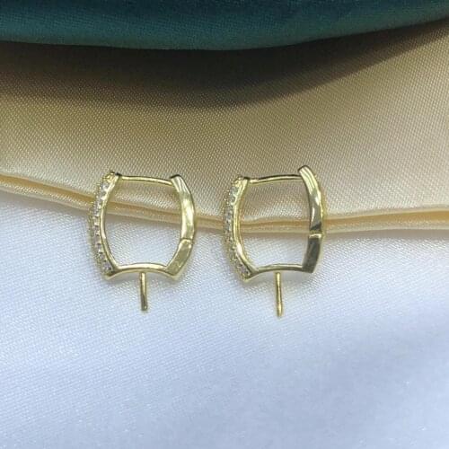 New 925 Sterling Silver Earrings Findings Settings Base Mountings Parts Mounts for Coral Pearls Agate Crystal Stones Beads