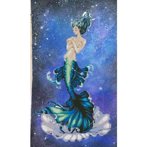 Artistic hand-dyed hand-painted cross-stitch cloth with beaded metal thread cross-stitch kit MD angel styles cross stitch MD144