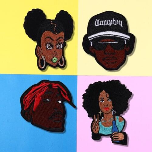 Indian and African Hip hop fashion boys and girls Patches for Clothing Appliques Girl Appliques 3D Diy Clothes Accessories