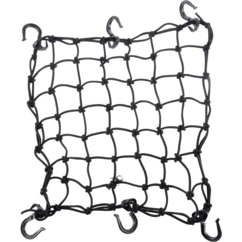 1PC 15"x15" Hold Down Helmet Cargo Luggage Black Net 6 ABS Plastic Hook For Motorcycle Bike Motorbike Scooter Moped Quad Bike