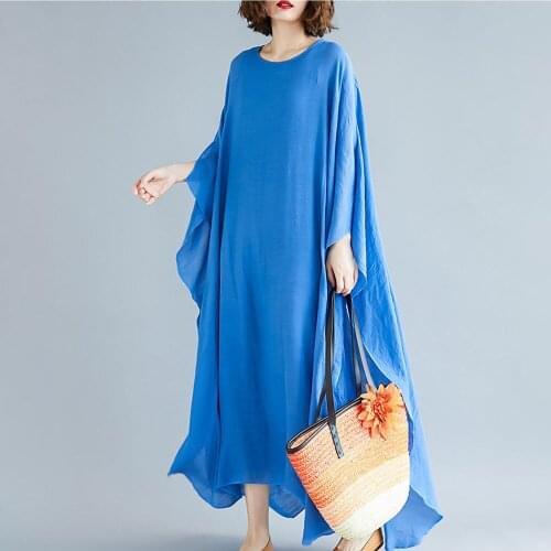 Chinese Style Accommodating 200 Pounds of Weight Clothing Retro Large Size Cotton and Linen Dress Models Tea Dance Clothing
