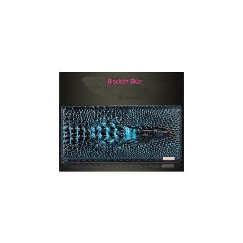 Crocodile Pattern Womens Wallet Long Zipper Pattern Purse Vintage Genuine Leather Wallet Large Capacity Clutch Bag for Women