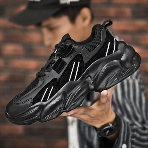 Men Fashion Sneakers Big Size Jogging Shoes Men Casual Shoes Breathable Walking Shoes Men Vulcanize Shoes New Thick Bottom Shoes