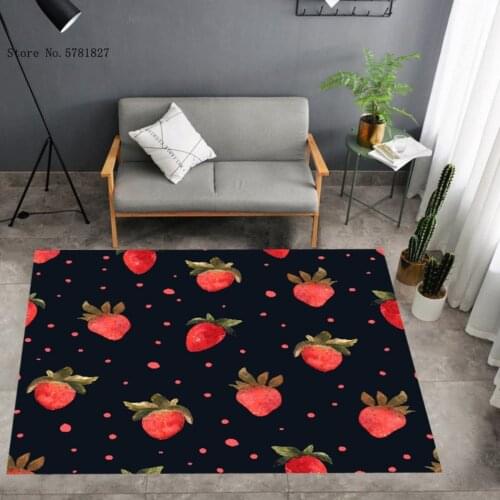 Cartoon Strawberry Carpet 3D Print Plant Peach Rug Tiger Lion Animal Floor Carpet Home Textile For Bedroom Baby Play Floor Rug