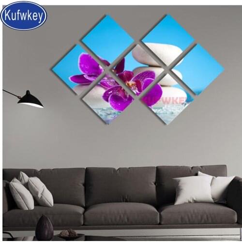 7 pcs set diamond painting purple red Orchid stone mosaic diamonds full square round drill embroidery Landscape,christmas art