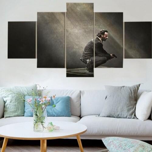 5 Piece Wall Art Canvas Painting Black Character Poster For Picture Modern Living Room Bedroom Decorative Framework Home