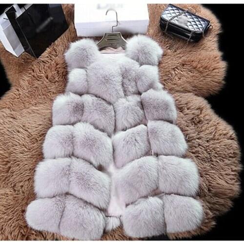 New Fashion Faux Fur Coat Winter Women Casual Slim Sleeveless Faux Fox Fur Vest Winter Jacket Women casaco feminino Christmas
