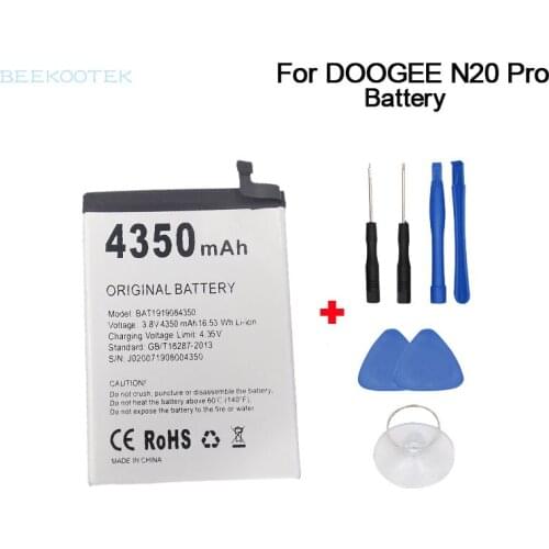 New Original Cellphone Battery 4350mAh Replacement Accessory Parts For Doogee N20 Pro N20pro Smartphone