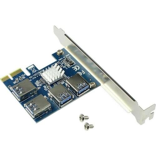 PCI-E To PCI-E Adapter 1 Turn 4 PCI-Express Slot 1x To 16x USB 3.0 Special Riser Card PCIe Converter For Bitcoin BTC Miner New
