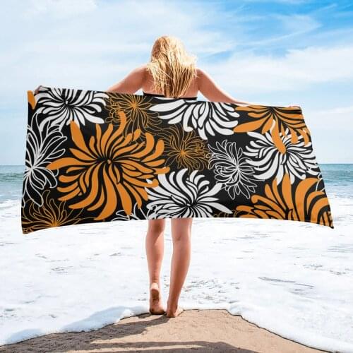 Chrysanthemum Texture Beach Towel Luxury Quick-dry Microfiber Bathroom Bath Towels Yoga Mat Picnic Blanket