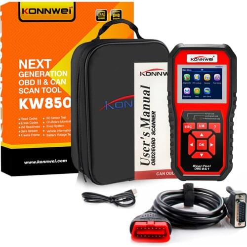 KONNWEI KW850 OBD2 Professional Scanner Full OBDII Functions Engine Check/O2 sensor/Battery Test KW 850 Automotive Code Reader
