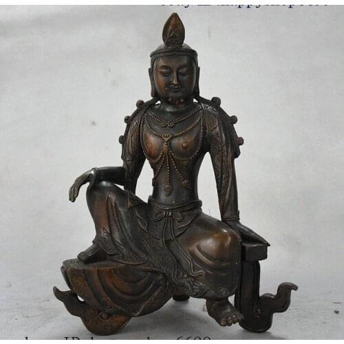 Rarely China Tibetan Buddhism Temple Purple Bronze Amitabha Buddhas Arhat Statue