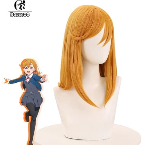 ROLECOS Anime Love Live!Super Star!! Shibuya Kanon Cosplay Wig 40cm Mixed Yellow Color Wig Heat Resistant Synthetic Hair