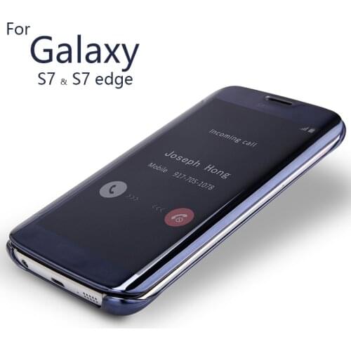 Luxury Clear View Cover For Samsung GALAXY S7 & S7 Edge Case Mirror Screen Flip Leather HD Screen Protector