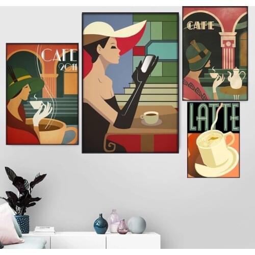 Nordic Retro Canvas Painting Fashion Female Model Art Poster Wall Print Picture Nordic Modern Home Decoration Living Room Mural