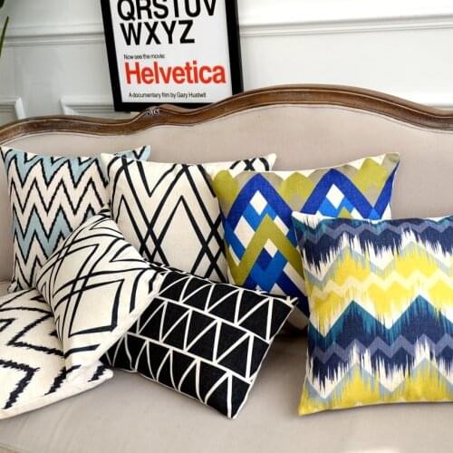 Modern Abstract Geometric Cushion Decorative Pillow Chair Cushion Luxy Waist Pillowcase Home Decor Sofa Throw Pillows 17in