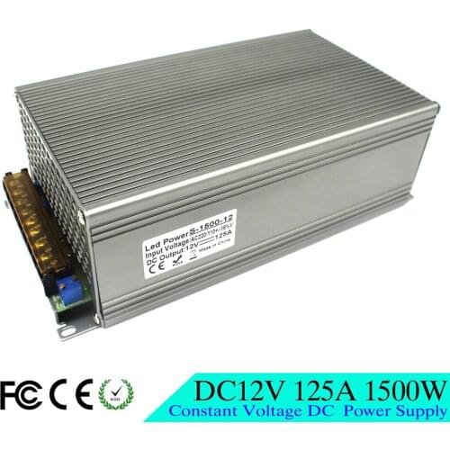 DC 12V 125A 1500W Power Supply Driver Transformers 110V 220V AC to DC12V SMPS for Industrial Equipment LED Light CNC CCTV