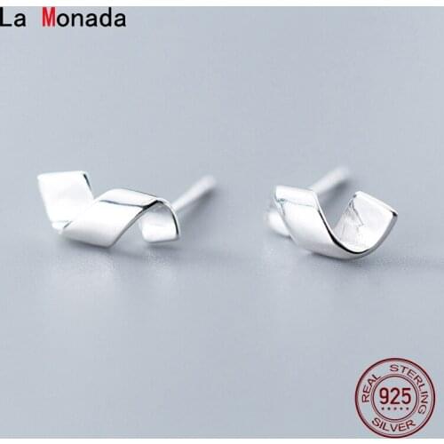 La Monada Wave Women Stud Earrings Korean 925 Sterling Silver Earrings For Women Jewelry Designer Womens Earrings Stylish