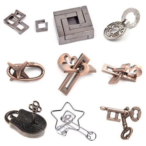 1pcs 1PCS Metal Unlocked Maze Puzzle Labyrinth IQ Mind Brain Teaser Educational Toy Gift Game For Children Kids