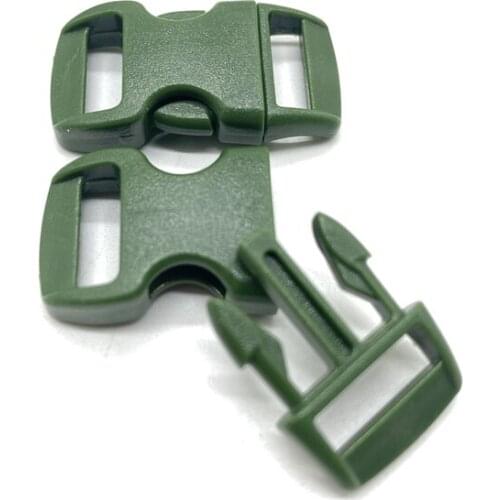 10Pcs 3/8" 10mm Side Release Buckle Curved Parachute 550 Paracord Bracelet DIY Dog Collar Strap Webbing Outdoor Camp #13