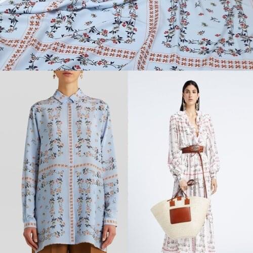 145 cm wide digital printing polyester material fashion shirt clothing crepe de chine cloth for dress sewing by the meter