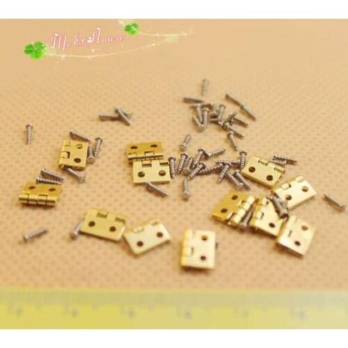 20set/lot Mini 10mm*8mm dollhouse doll house accessories small hinge small screw diy doll accessories mini hings