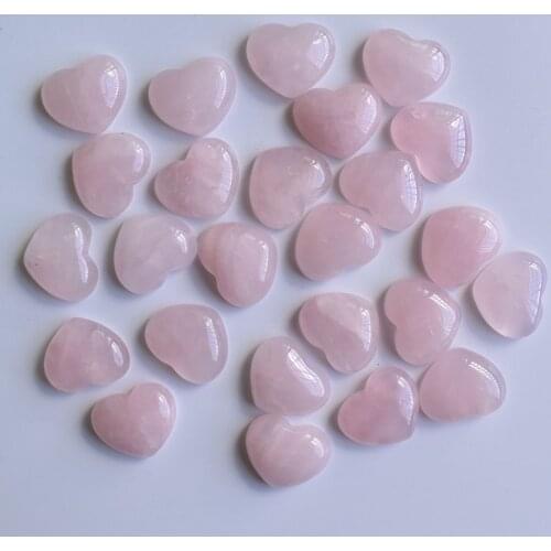 2020 New fashion natural pink crystal quartz heart shape CABOCHON beads for jewelry making 15x18mm wholesale 30pcs/lot free