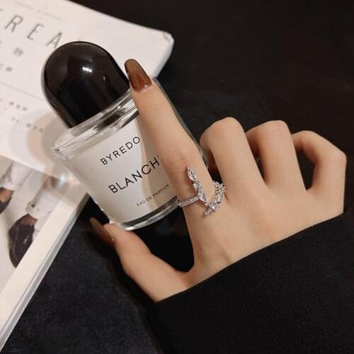 2021 Trend Geometric Rings For Women Vintage Punk Silver Color Chunky Rings With Rhinestone Designer Statement Rings Jewelry