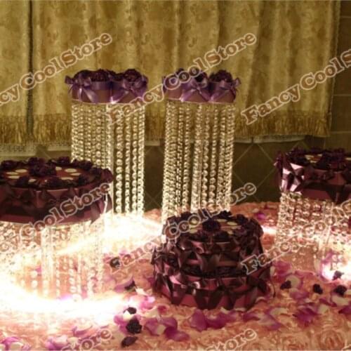 4pcs/lot big size wedding table Centerpiece wedding acrylic crystal cake stand 4pcs different size crystal cake stand 04D2
