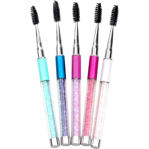 5Pcs Reusable Diamond Brush Applicator Eyelash Extension Tools High End Sparkling Brushes Eyebrow Brush For High-end People