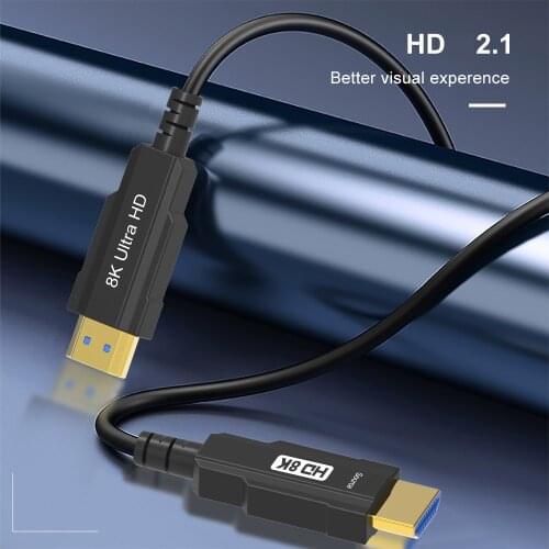 8K Optical Cable HDMI-compatible 2.1 Fiber 8K@60HZ 4K @120HZ HDCP2.2 UHD HDR 48Gbps for LCD HD TV Laptop Projector Computer PS4