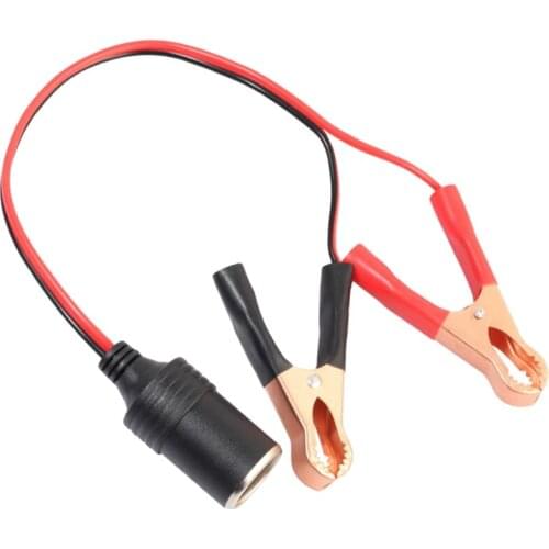 14" Car Lighter Power Female Socket Plug Adapter Crocodile Clip