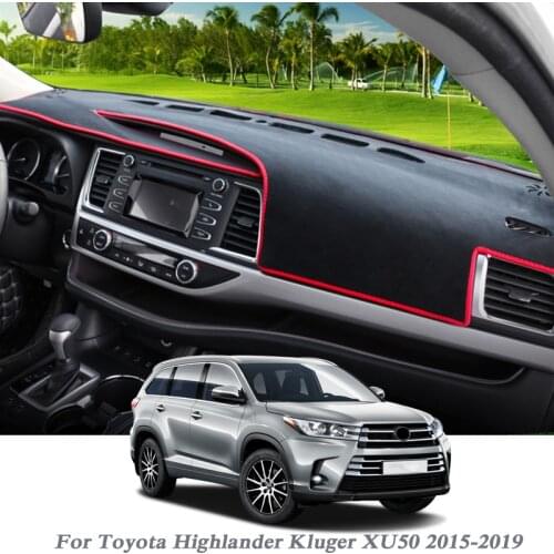 Car Styling Dashboard Protective Mat Shade Cushion Pad Rose Carpet For Toyota Highlander Kluger XU50 2015-2019 Auto Accessory