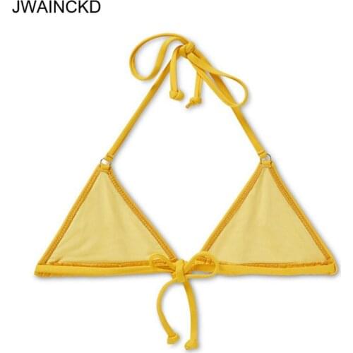 JWAINCKD Crochet Bikini High Cut Thong String Beach Wear Swimwear Women Swimsuit Female Sexy Lingerie Halter Strap Warp String